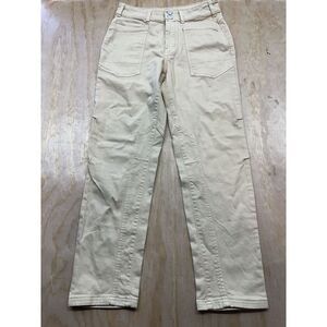 Pilcro Women’s 28 Beige Jeans Denim Straight Leg Anthropologie Khaki